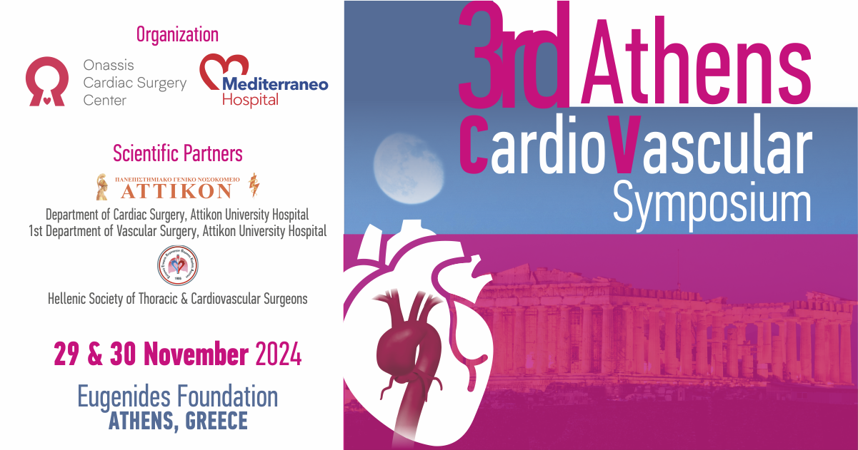 3rd Athens Cardiovascular Symposium 2024, November 29 & 30 at Eugenides Foundation